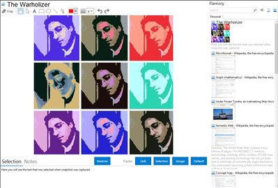 The Warholizer - Flamory bookmarks and screenshots