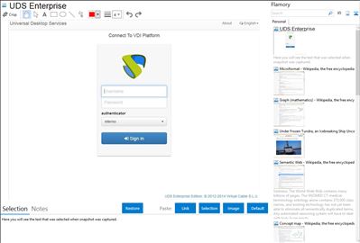 UDS Enterprise - Flamory bookmarks and screenshots