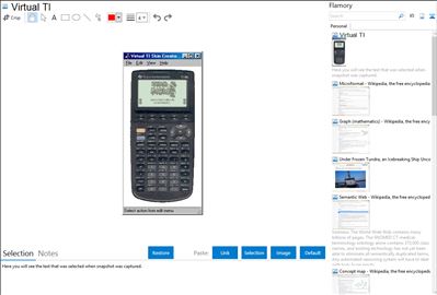 Virtual TI - Flamory bookmarks and screenshots