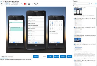 Webix scheduler - Flamory bookmarks and screenshots