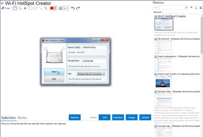 Wi-Fi HotSpot Creator - Flamory bookmarks and screenshots